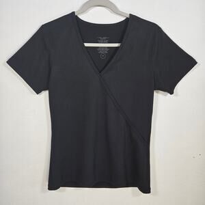 Noel Asmar Faux Wrap Women's Black Top. Size Medium